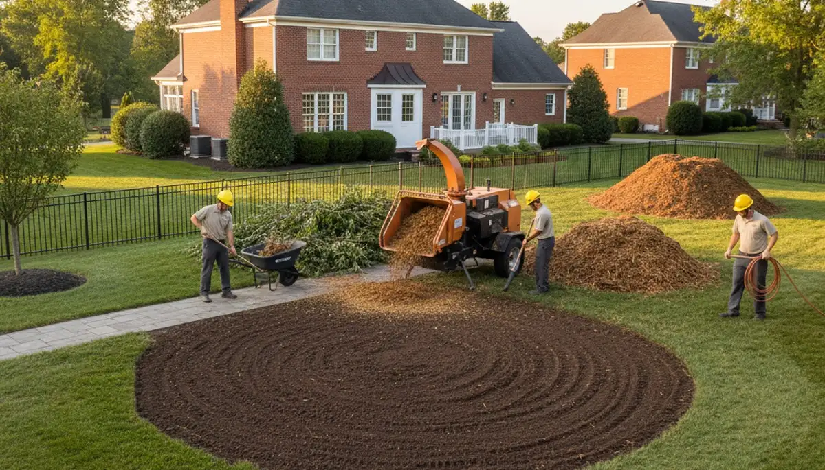 Completed tree removal and yard restoration by professional crew in Lancaster, PA