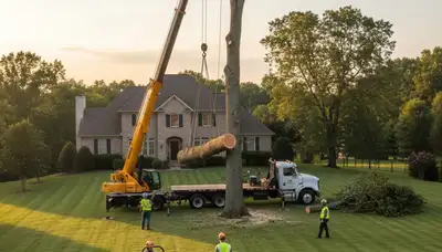 Professional lawn care and tree removal team working in Lancaster, PA