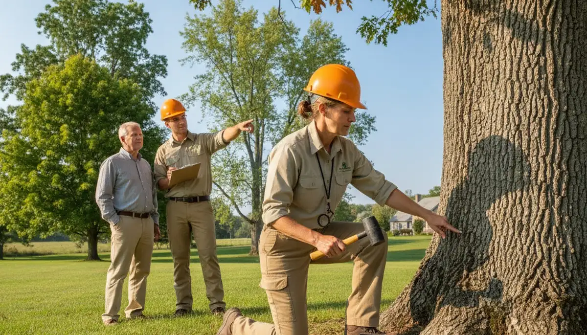Certified arborist performing tree health assessment for homeowners in Bird In Hand, Lancaster PA