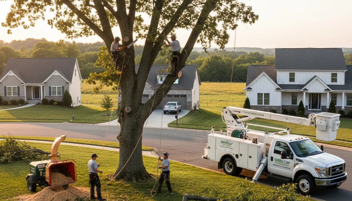 Professional tree removal service in Lancaster PA safely cutting and clearing large trees